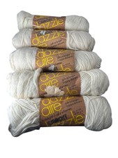 Vintage Caron Dazzleaire Yarn Skeins 4 Ply 2615 Off White Lot Of 5