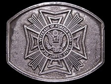 JB07150 VINTAGE 1970s  US VETERANS OF FOREIGN WARS  VFW SILVERTONE BUCKLE