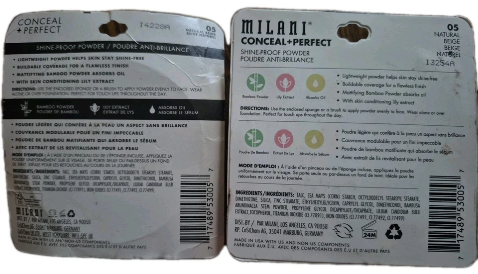 2x Milani Ocultar + Polvo a Prueba de Brillo Perfecto ~ 05 Beige Natural ~ 0.43 OZ EA Foto 3 de 3