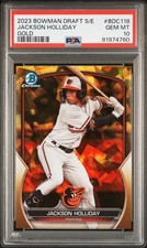 2023 Bowman Draft Sapphire Edition Jackson Holliday Gold Refractor PSA 10 #/50