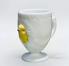 Vintage Westmoreland Milk Glass Baby Chick Handled Easter Egg Cup 3”H