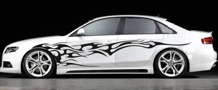 2 piezas calcomanías adhesivas de vinilo con gráficos de llama negra para automóvil SUV Foto 2 de 4