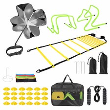 42pc Sports Speed Agility Training Set Ladder Running Parachute Jump Rope Cones
