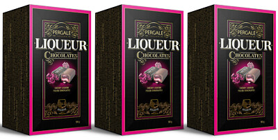 3 PERGALE Cherry Liqueur Filled Chocolate Sweets Luxury Boxes 190g 6.7oz