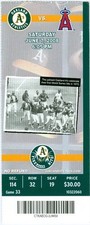 2008 Oakland A's vs Angels Ticket: Maicer Izturis, Jack Cust & Travis Buck HRs