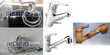 Miscelatore lavabo lavello doccetta estraibile doccia rubinetto bagno cucina ITA