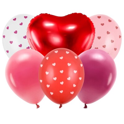 6 Stück Ballons Set Be mine valentine Partyzubehör Valentinstag