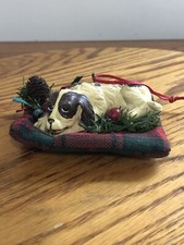 Vintage Porcelain Spaniel Dog Ornament.
