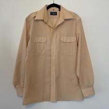 Vintage 70  s Givenchy For Chesa Shirt Mens MEDIUM Ivory Button Up Long Sleeve