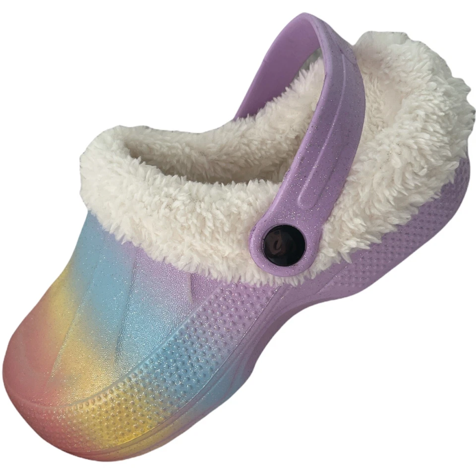 Zapatillas para niñas talla L 2/3 Rampage clásicas forradas con brillo zuecos para niñas pastel Foto 3 de 4