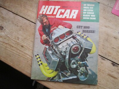 HOT CAR AUGUST 1971 - V8 - SCIMITAR - VAUXHALL FIRENZA - SPIT FIRE + MUCH MORE