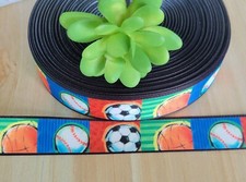 1 Inch 1 YD Baseball Soccer Basketball Grosgrain RIbbon Sports Athletic Ribbon