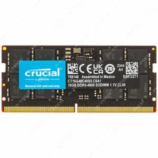 Crucial 16GB DDR5 4800 MHz PC5-38400 1Rx8 SODIMM Laptop Memory RAM CT16G48C40S5