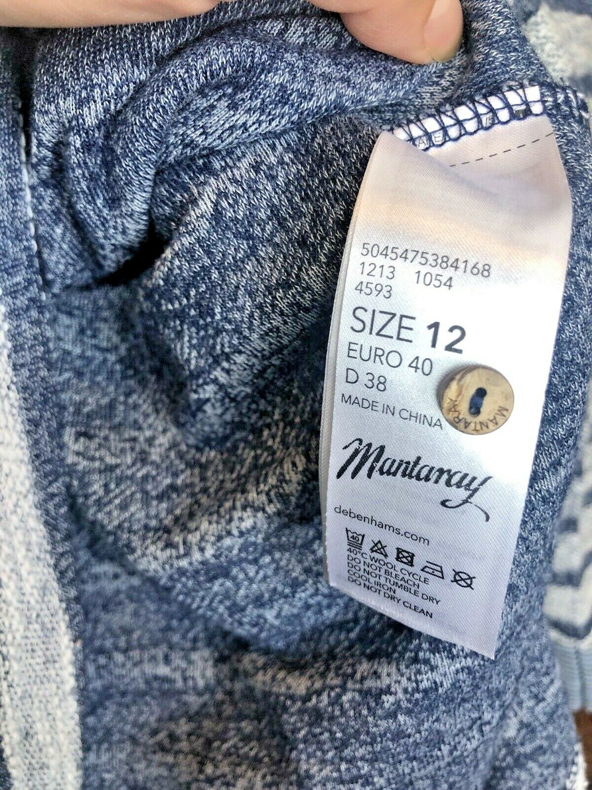 Mantaray Debenhams Women’s Stripe Sweater Cowl Neck Blue Sz UK 12 Long