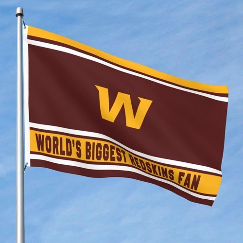 World's Biggest Washington Redskins Fan Club Flag Banner Decorative Flags | Home Docor | Outdoor Flag | American Football Gift