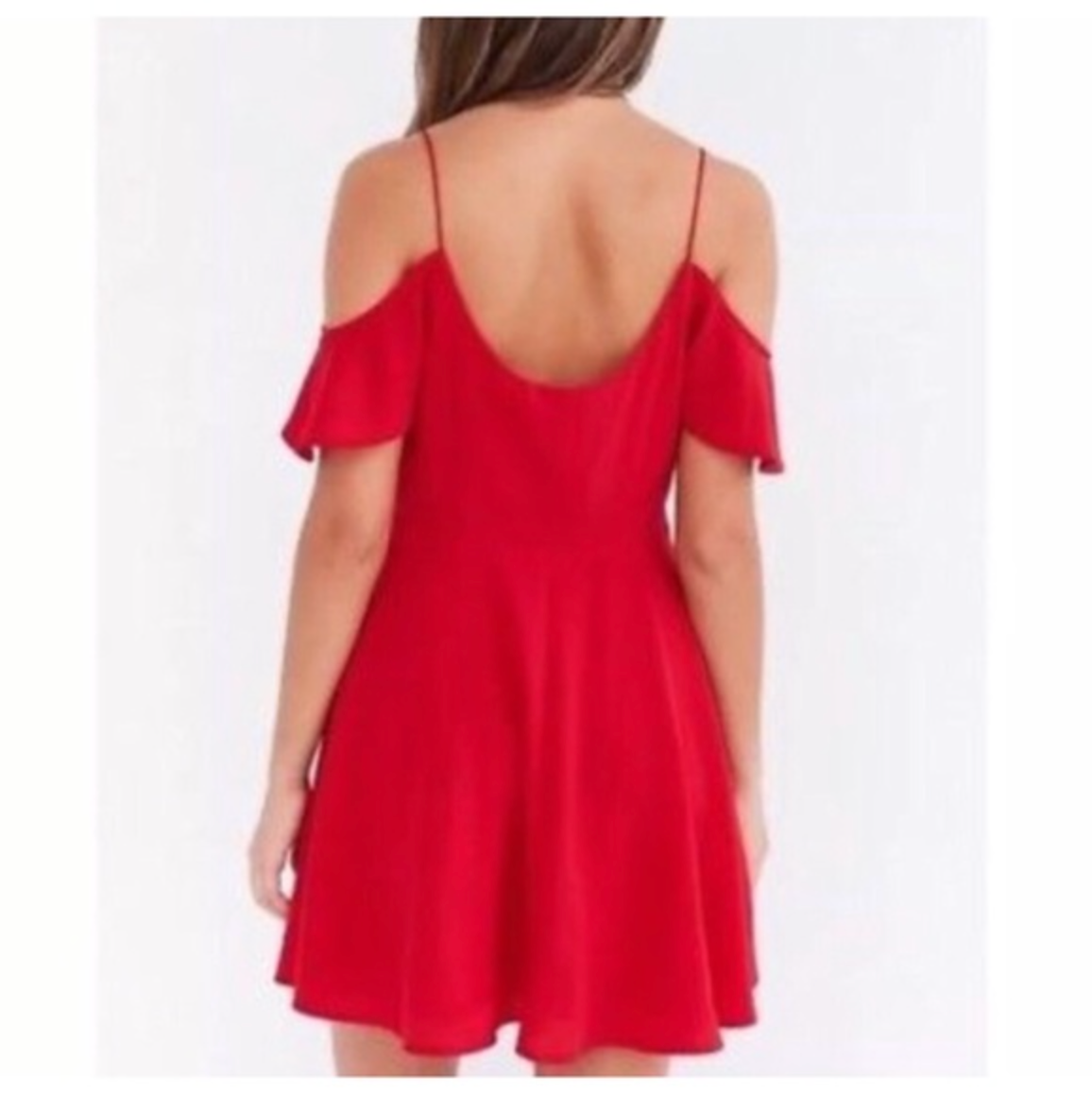 UO Kimchi Blue Cold Off Shoulder Fit & Flare Mini Dress 0 Red Skater NWT |  eBay