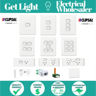 Clipsal Iconic Range - Light Switches + Power Points (GPO) + More ...