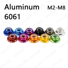 Multicolor Aluminum 6061 Hex Flange Lock Nut With Nylon Insert M2 M3 M4 M5 M6 M8