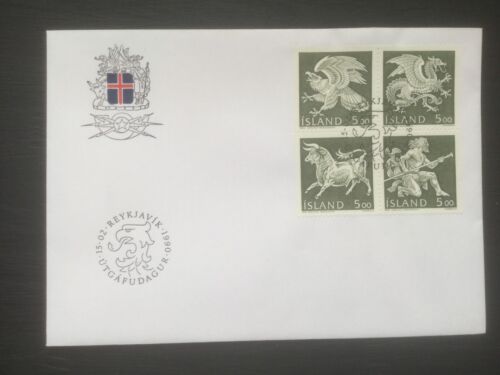 ICELAND 1990 Guardian Spirits (II) FDC ,Reykjavik FDI (SS447)