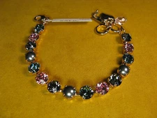 MARIANA BRACELET SWAROVSKI CRYSTALS PEARL GRAY BLUE PINK MULTI COLOR Rose Gold  