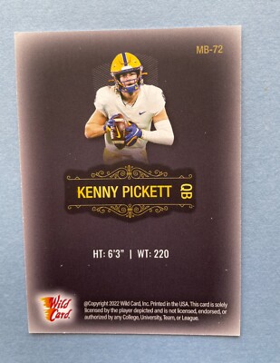 値下げ激レア！MATT KECHELE マットケックリーシングル5.7 2022 Wild Card Matte Football Kenny Pickett #MB-72 | eBay