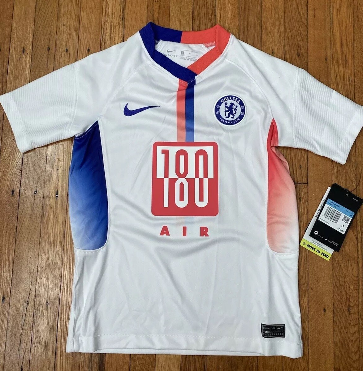 Nike Chelsea FC Air Max 180 Soccer Jersey White Concord Size