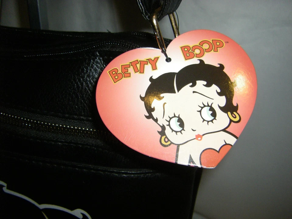Betty Boop Double Entry Crossbody Bag Medium Black Multi New Sealed - Image 4 of 4