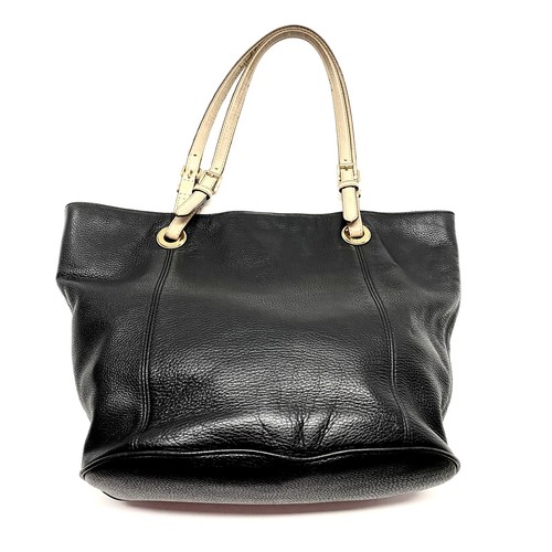 MICHAEL KORS JET SET TRAVEL LARGE BLACK LEATHER SHOULDER TOTE BAG - Picture 3 of 13