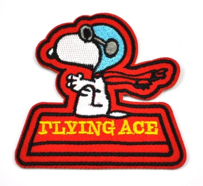 Peanuts Snoopy Pilot Flying Ace USA Bügelflicken gestickter Aufnäher Patch