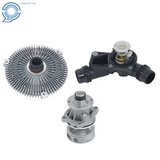 Water Pump Fan Clutch Thermostat Assembly Kit For BMW 3 Series X5 2.5 3.0L 99-06