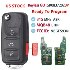 Keyless-Go Smart Key Remote Fob for VW Passat Jetta 5K0837202BP NBGFS93N MQB 48