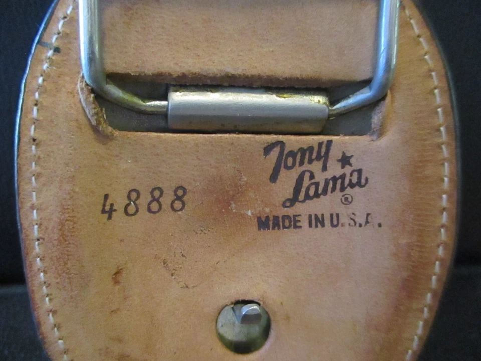 Raro TONY LAMA 4H Club Cuero y Metal Hebilla de Cinturón Edición Limitada #4888 Lucky Clover Foto 3 de 3