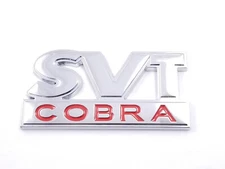 Chrome w/ Red Insert Decklid Trunk Emblem for 1994-04 SVT Cobra