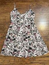 American eagle floral sun dress size 2 purple green white corset lace back