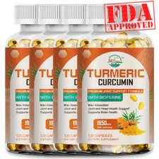TURMERIC 95% CURCUMIN 120 CAPSULES EXTRACT TUMERIC BLACK PEPPER ANTIOXIDANT BEST