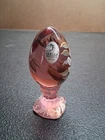 Vintage Fenton Egg Limited Edition Rusty Rose Hand Painted By S Stephens #2
