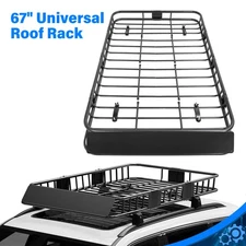 67" Roof Rack Cargo Top Luggage Holder Carrier Basket with Extension Travel NEW