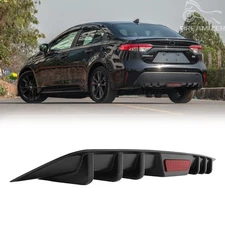 Rear Bumper Diffuser Lip Spoiler Splitter Shark Fins Body Kit For Toyota Corolla