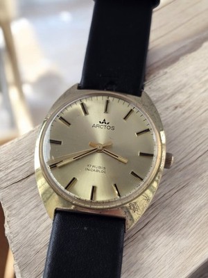 Vintage Uhr Arctos Incabloc 17 Jewels Mechanic Retro Uhr Made Deutschland Men's 