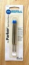 Parker - Ball Point Pen Refill - Blue Medium Point - 2 In Package -New Old Stock