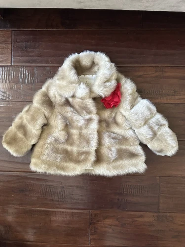 Cappotto pelliccia sintetica Kate Spade bambino 12 m bambino giacca marrone COSÌ CARINO!