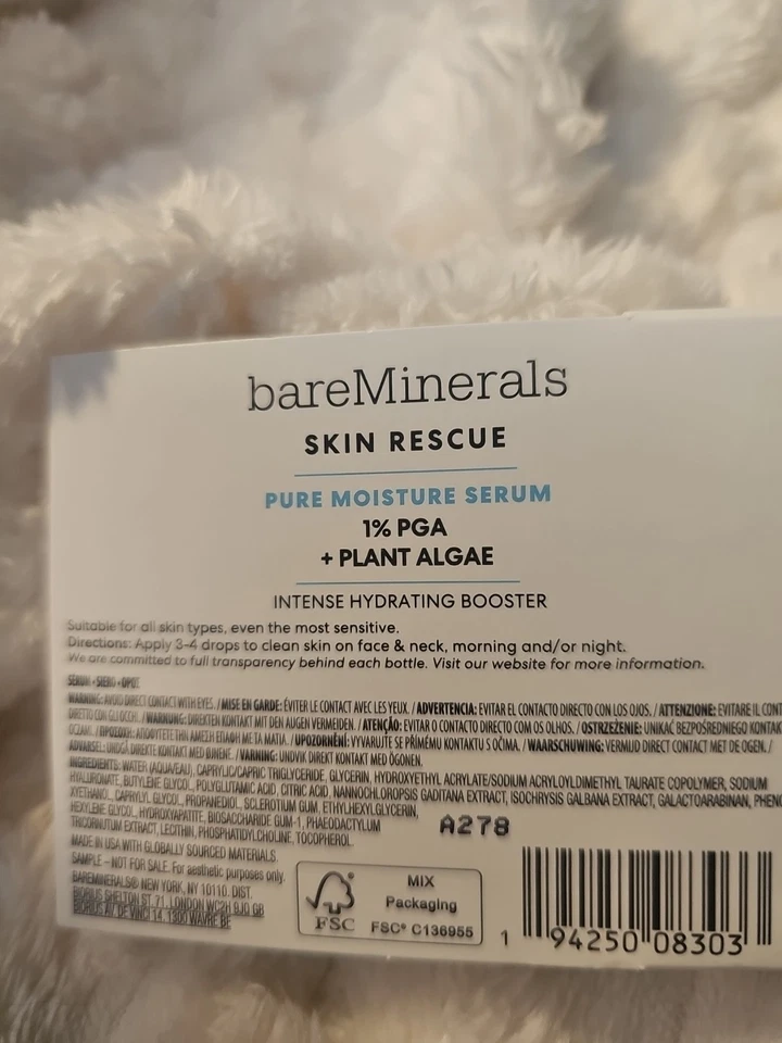 bareMinerals Skin rescue moisture serum 0.16oz/5ml 1% PGA NIB - Image 3 of 3