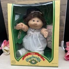 Vintage Cabbage Patch Doll 1984 Evelyne Pauline Brown Hair  In Box Coleco