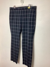 Banana Republic Pants Womens 12 Blue Plaid Ryan Mid Rise Slim Straight Office