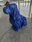 1940's Shawnee Pottery Cobalt Blue Ceramic Cocker Spaniel Dog Planter 7" tall