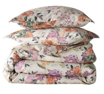 Sky Harper Autumnal Floral Comforter Cover Set, King, 2 Sham, 300 Thread C. NWT