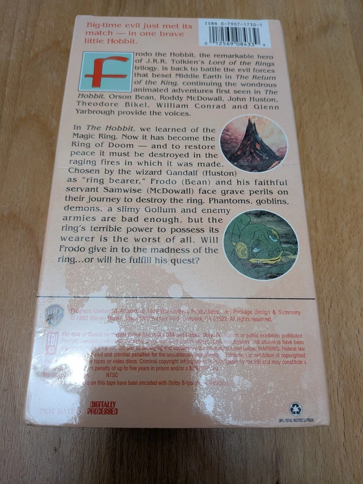 New Sealed LORD OF THE RINGS RETURN OF THE KING Animated VHS Watermark WB Rankin - Image 2 of 4