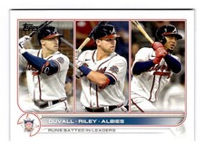 2022 Topps NL RBI Leaders (Adam Duvall / Austin Riley / Ozzie Albies) #181