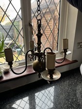 Brass Plated Vintage Flemish Style Chandelier