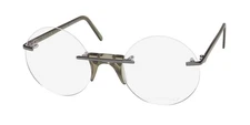 NEW ANDY WOLF EPSTEIN GLASSES MENS ROUND METAL & PLASTIC RIMLESS FRANCE